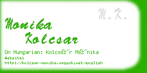 monika kolcsar business card